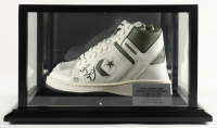 Larry Bird Signed Converse Weapon Basketball Shoe with Career Statistics Display Case (PSA) at PristineAuction.com