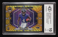 Zay Flowers 2023 Panini Mosaic NFL Debut Mosaic Gold Wave #18 RC #11/17 (BCCG 10) at PristineAuction.com