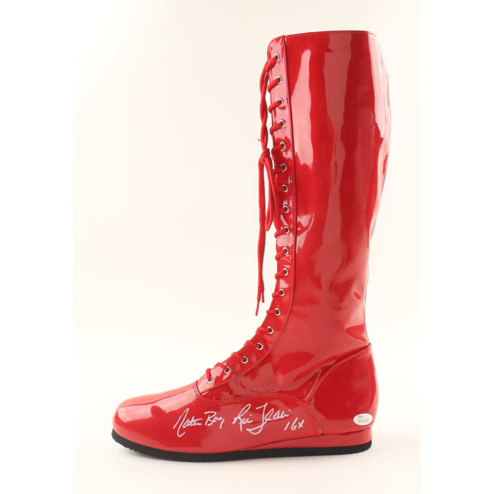 Ric Flair Signed Wrestling Boot Inscribed "Nature Boy" & "16x" (JSA) at PristineAuction.com
