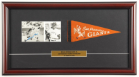 Willie Mays Signed Custom Framed Photo Display with Vintage 1969 Souvenir Giants Pennant & Title Plaque (JSA) at PristineAuction.com