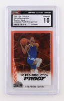 Stephen Curry 2024 Leaf Metal '90 Auto Orange Clear Proof #NNO #1/1 (CGC 10) at PristineAuction.com