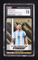 Lionel Messi 2024 Leaf Pro Set Super Prismatic Gold Auto #NNO #1/1 (CGC 10) at PristineAuction.com
