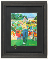 "Jack Nicklaus On The 10th Tee At The Masters" Custom Framed Leroy Neiman Art Print with Official Masters Tournament Pin at PristineAuction.com