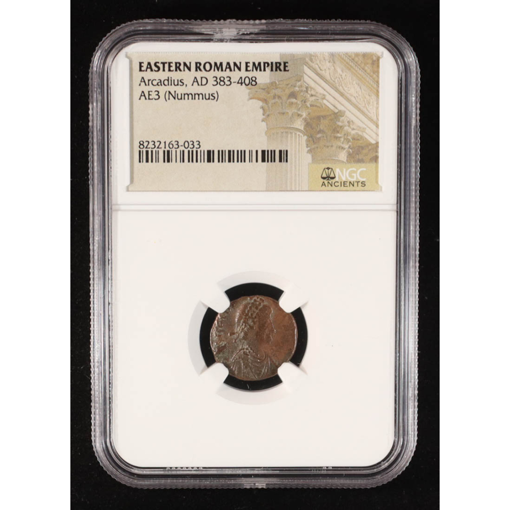 Eastern Roman Empire - Arcadius, AD 383-408 AE3 (Nummus) (NGC Authentic) at PristineAuction.com