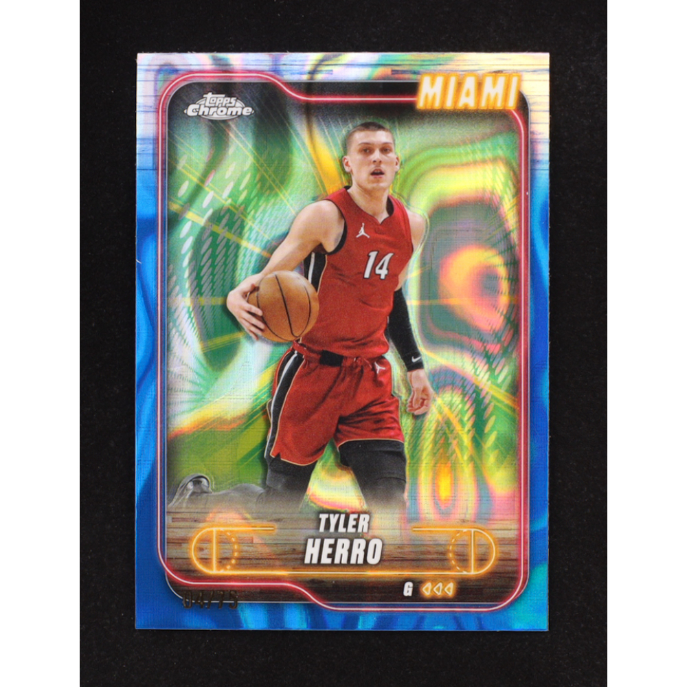 Tyler Herro 2024-25 Topps Chrome Blue Lava Refractors #79 #04/75 at PristineAuction.com