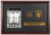 "1927 Yankees Murderer's Row" Custom Framed Photo with Set of (2) Babe Ruth & Lou Gehrig 23Kt Gold Cards & "Murderer's Row" Plaque at PristineAuction.com