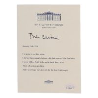 Bill Clinton Signed "Clinton-Lewinsky Scandal" 5x7 Print (JSA) at PristineAuction.com