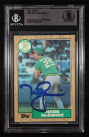 Mark McGwire Signed 1987 Topps #366 RC (Beckett | Auto Grade BGS Authentic) at PristineAuction.com
