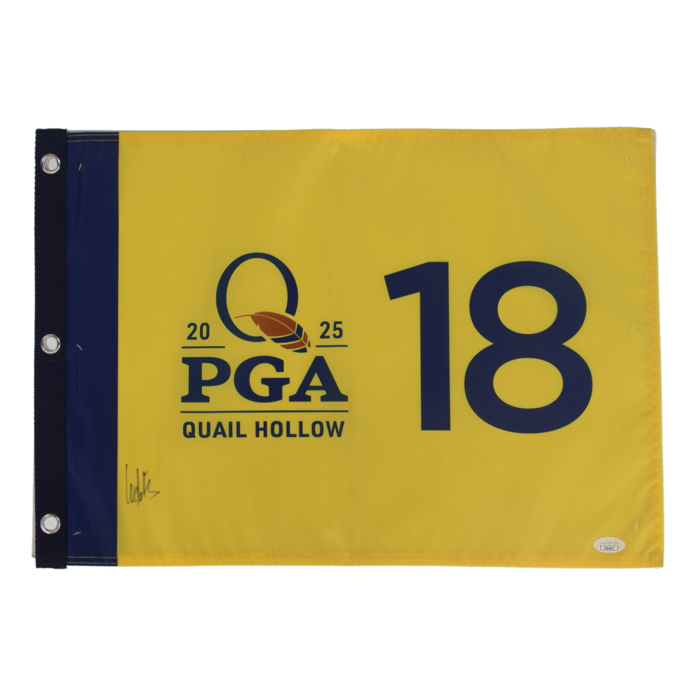 Ludvig Aberg Signed 2025 PGA Quail Hollow Golf Pin Flag (JSA) at PristineAuction.com