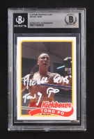 Michel Qissi Signed Tong Po "Kickboxer" Custom Trading Card Inscribed "Tong Po" (Beckett | Auto Grade BGS Authentic) at PristineAuction.com