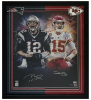 Tom Brady & Patrick Mahomes Signed LE Custom Framed Photo (Fanatics & Beckett) at PristineAuction.com
