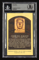 Joe DiMaggio Signed Hall of Fame Plaque Postcard (Beckett) at PristineAuction.com