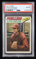 Steve Carlton 1977 Topps Cloth Stickers #11 (PSA 8) at PristineAuction.com