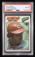 Johnny Bench 1977 Topps Cloth Stickers #3 (PSA 8) at PristineAuction.com