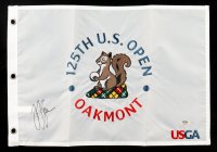 J.J. Spaun Signed 125th US Open Pin Flag (PSA) at PristineAuction.com