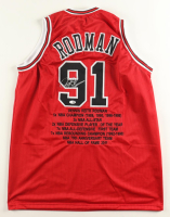 Dennis Rodman Signed Career Highlight Stat Jersey (JSA) at PristineAuction.com
