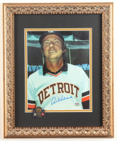 Al Kaline Signed Tigers Custom Framed Photo Display with 1968 World Series Pin (PSA) at PristineAuction.com
