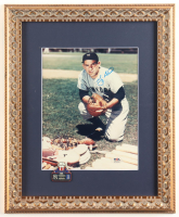 Yogi Berra Signed Yankees Custom Framed Photo Display with 1952 World Series Pin (PSA) at PristineAuction.com