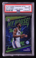Joel Embiid 2019-20 Donruss Optic My House Lime Green #4 #090/149 (PSA 10) at PristineAuction.com