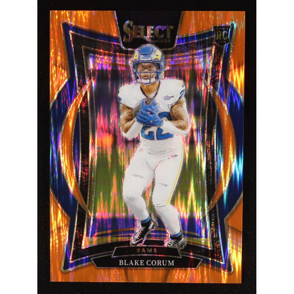 Blake Corum 2024 Select Prizm Orange Shock #9 #337/499 RC at PristineAuction.com