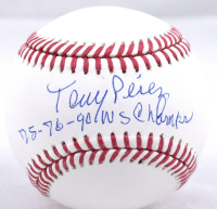 Tony Perez Signed OML Baseball Inscribed "75,76, 90 WS Champs" (Beckett) at PristineAuction.com
