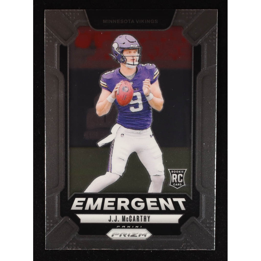 JJ McCarthy 2024 Panini Prizm Emergent #19 RC at PristineAuction.com