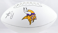 Aaron Jones Signed Vikings Logo Football (Beckett) at PristineAuction.com