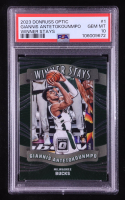 Giannis Antetokounmpo 2023-24 Donruss Optic Winner Stays #1 (PSA 10) at PristineAuction.com