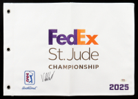 Viktor Hovland Signed 2025 FedEx St. Jude Championship Golf Pin Flag (PSA) at PristineAuction.com