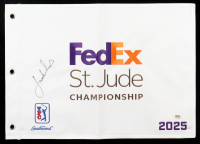 Jordan Spieth Signed 2025 FedEx St. Jude Championship Golf Pin Flag (PSA) at PristineAuction.com