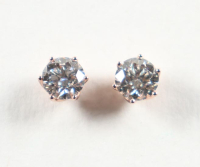 1.01 Total CTW Pair of (2) Lab-Grown 14K Rose Gold Diamond Earrings E, VVS 1 (IGI) at PristineAuction.com