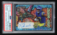 Puka Nacua 2024 Wild Card Alumination Dino-Might Autographs Pterodactyl Teal Sparkle #ADAPN RC #2/3 (PSA 10) at PristineAuction.com