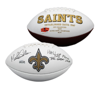 Morten Andersen Signed Saints Logo Football Inscribed "HOF 2017" & "Great Dane" (Radtke) at PristineAuction.com