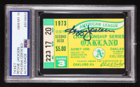 Reggie Jackson Signed 1973 AL Championship Series Ticket #NNO (PSA | Auto 10) at PristineAuction.com