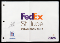 Collin Morikawa Signed 2025 FedEx St. Jude Championship Golf Pin Flag (PSA) at PristineAuction.com
