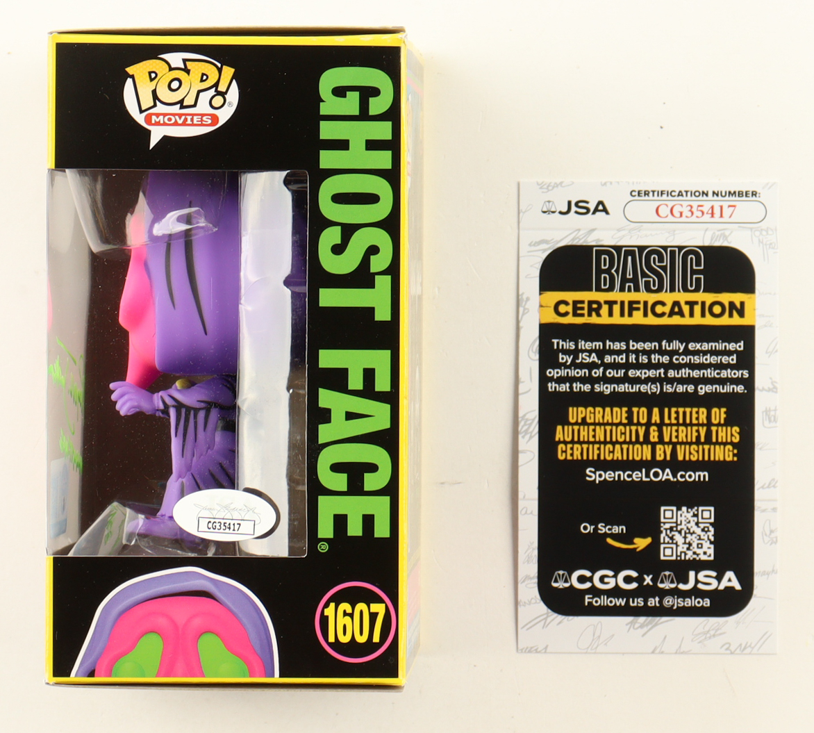 Roger L. Jackson Signed "Ghost Face" #1607 Ghost Face Funko Pop! Vinyl Figure Inscribed "Ghostface" (JSA) at PristineAuction.com Roger L. Jackson Signed "Ghost Face" #1607 Ghost Face Funko Pop! Vinyl Figure Inscribed "Ghostface" (JSA) at PristineAuction.com