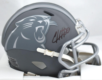 Chuba Hubbard Signed Panthers Slate Alternate Speed Mini Helmet (Beckett) at PristineAuction.com