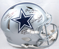 Roger Staubach, Tony Dorsett & Drew Pearson Signed Cowboys Full-Size Authentic On-Field Speed Helmet Inscribed "Original Triplets", "HOF 85", "HOF 94" & "HOF 21" (Beckett) at PristineAuction.com