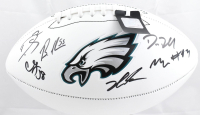 Eagles Logo Football Signed By (6) with Brandon Graham, Jalen Carter, Darius Slay (Beckett) at PristineAuction.com