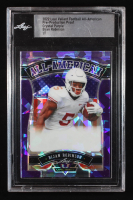 Bijan Robinson 2022 Leaf Valiant Football All-American Pre-Production Proof Crystal Purple RC #1/1 (Leaf) at PristineAuction.com