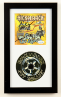 "Nickelback: Get Rollin" Custom Framed CD Insert Display Signed by (4) Chad Kroeger, Daniel Adair, Mike Kroeger, & Ryan Peake (ACOA) at PristineAuction.com