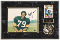 Larry Brown Signed Steelers Photo Plaque With 1979 Topps Trading Card (Beckett) at PristineAuction.com
