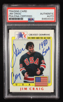 Jim Craig Signed 1983 Topps History's Greatest Olympians 7-Eleven #33 Inscribed "1980 Gold" (PSA | Auto Grade PSA Authentic) at PristineAuction.com