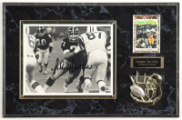 Gordon Gravelle Signed Steelers Photo Plaque With 1975 Topps Trading Card (Beckett) at PristineAuction.com