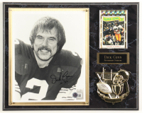 Dick Conn Signed Steelers Photo Plaque With 1975 Topps Trading Card (Beckett) at PristineAuction.com