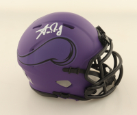 Aaron Jones Signed Vikings Rave Alternate Speed Mini Helmet (Beckett) at PristineAuction.com
