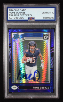 Rome Odunze Signed 2024 Donruss Optic Blue Hyper #286 RR RC (PSA | Auto Grade PSA 10) at PristineAuction.com