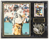 L.C. Greenwood Signed Steelers Photo Plaque With 1979 Topps Trading Card (Beckett) at PristineAuction.com
