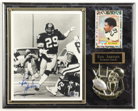 Ron Johnson Signed Steelers Photo Plaque With 1981 Topps Trading Card (Beckett) at PristineAuction.com