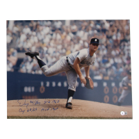 Denny McLain Signed Tigers 16x20 Photo with (3) Career Stat Inscriptions (Beckett) at PristineAuction.com